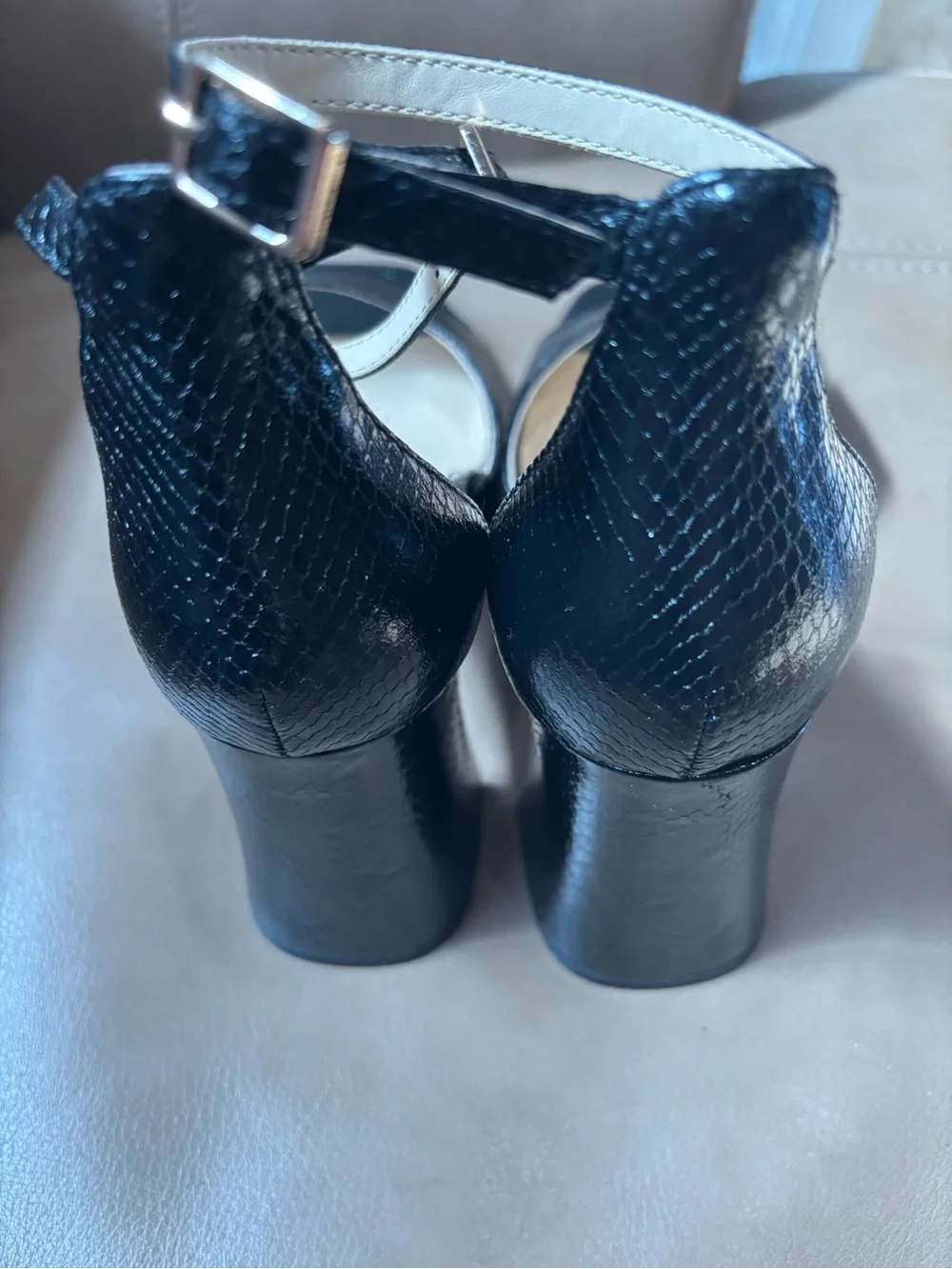 Jessica Simpson Black Ankle-Strap Platform Heels 3.5 inch heels
